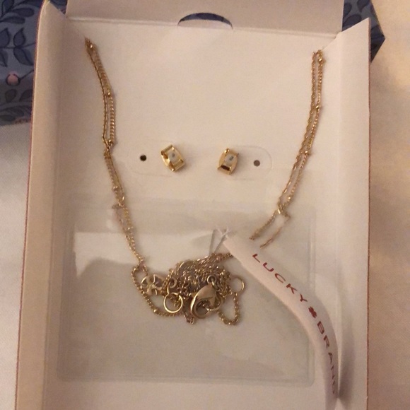 Lucky Brand Gold Tone Snake Stud Earrings & Moon Lariat Necklace NWT & Box - Picture 10 of 15